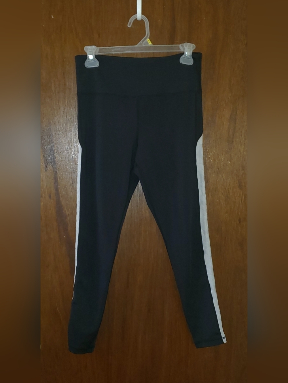 Zyia Active Black Leggings W/Side Stripe Sz 8-10